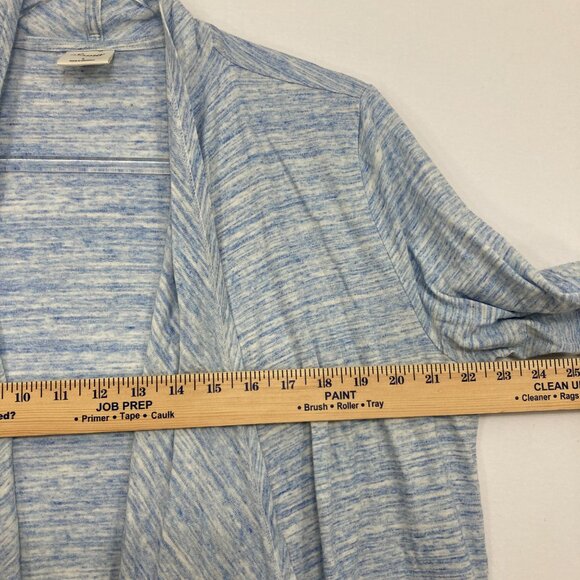 SOMA Large Slub Terry Draped Open Front Cardigan Heather Sky Blue Comfy - Picture 7 of 12